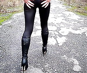 Heeled Boots And Tight Leggings