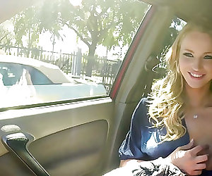 Gorgeous and blondie hitchhiker Stacy Carr gets fucked by dude